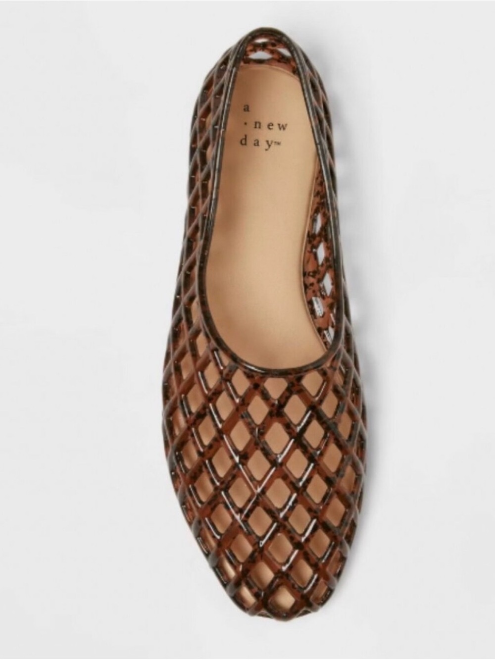 a new day Brown Lattice Slip-On Jellies/Flat